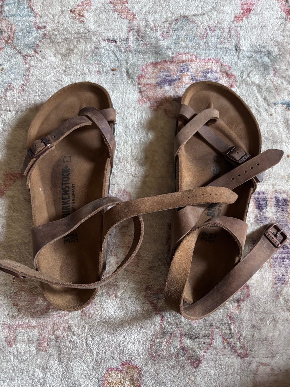 Birkenstock Brown Suede Crisscross Ankle Strap Sandals Size 39